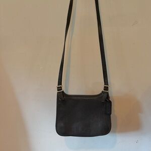 Coach Black Leather Vintage Mini Hippie Crossbody Handbag